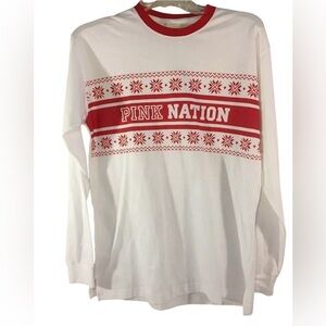 PINK Victoria’s Secret Long-Sleeve Winter Christmas Holiday Shirt